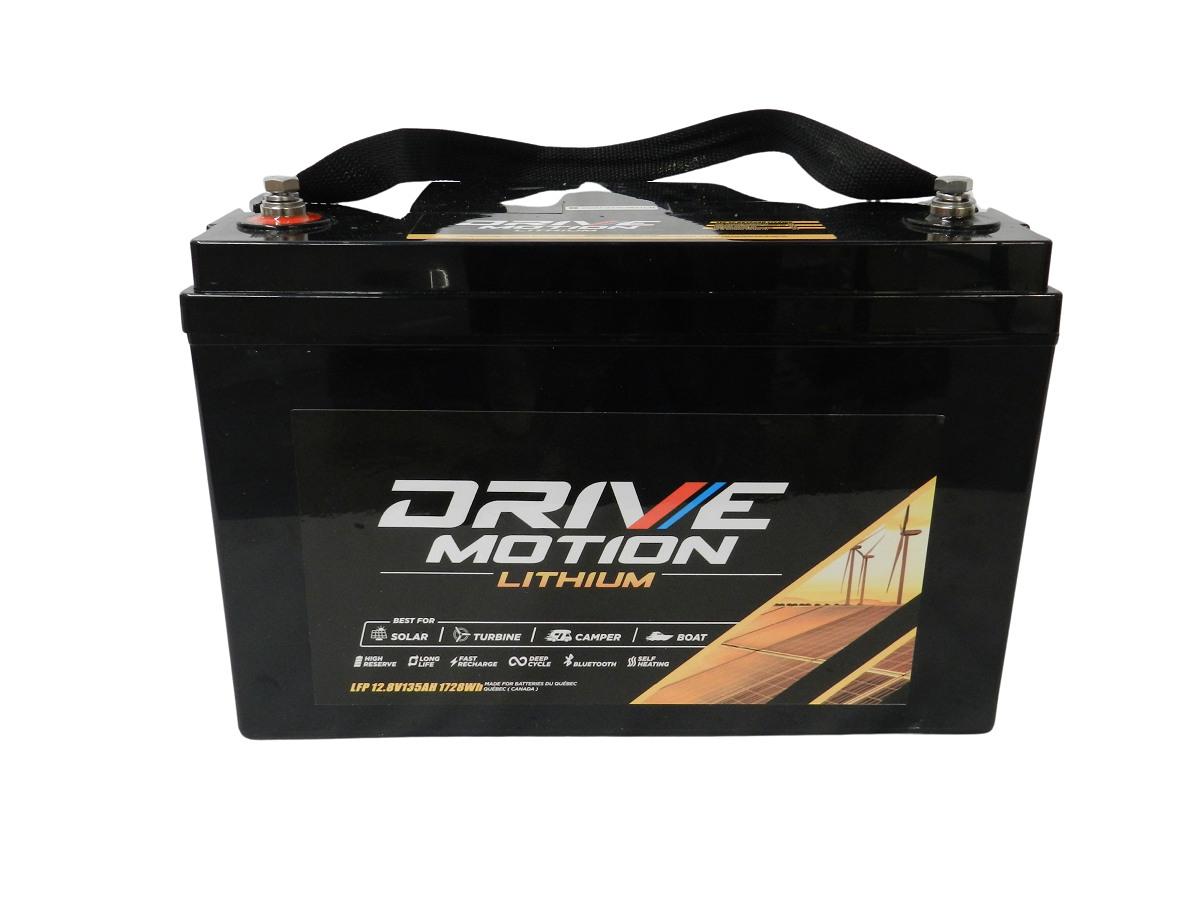 Drive Motion LiFePO 4 - 12 Volts, 135 Ah (31) - 1728 Whr Bluetooth & Autochauffante