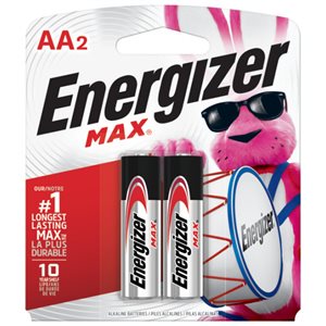 Energizer Max Alkaline AA, card of 2