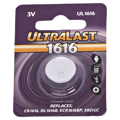 Ultralast pile bouton CR1616