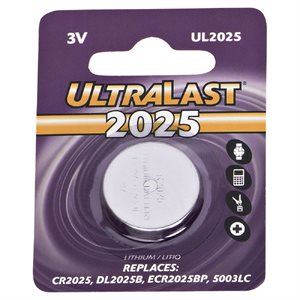Ultralast pile bouton Lithium CR2025